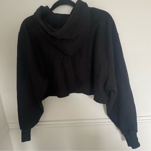 Champion Reverse Weave Black Hoodie Sweatshirt Sz Large - Picture 6 of 9